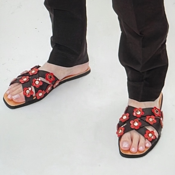 Rachel Comey ACTA SANDAL 🌸 Pink flower flowers Crisscross Size 8 New - Picture 6 of 11